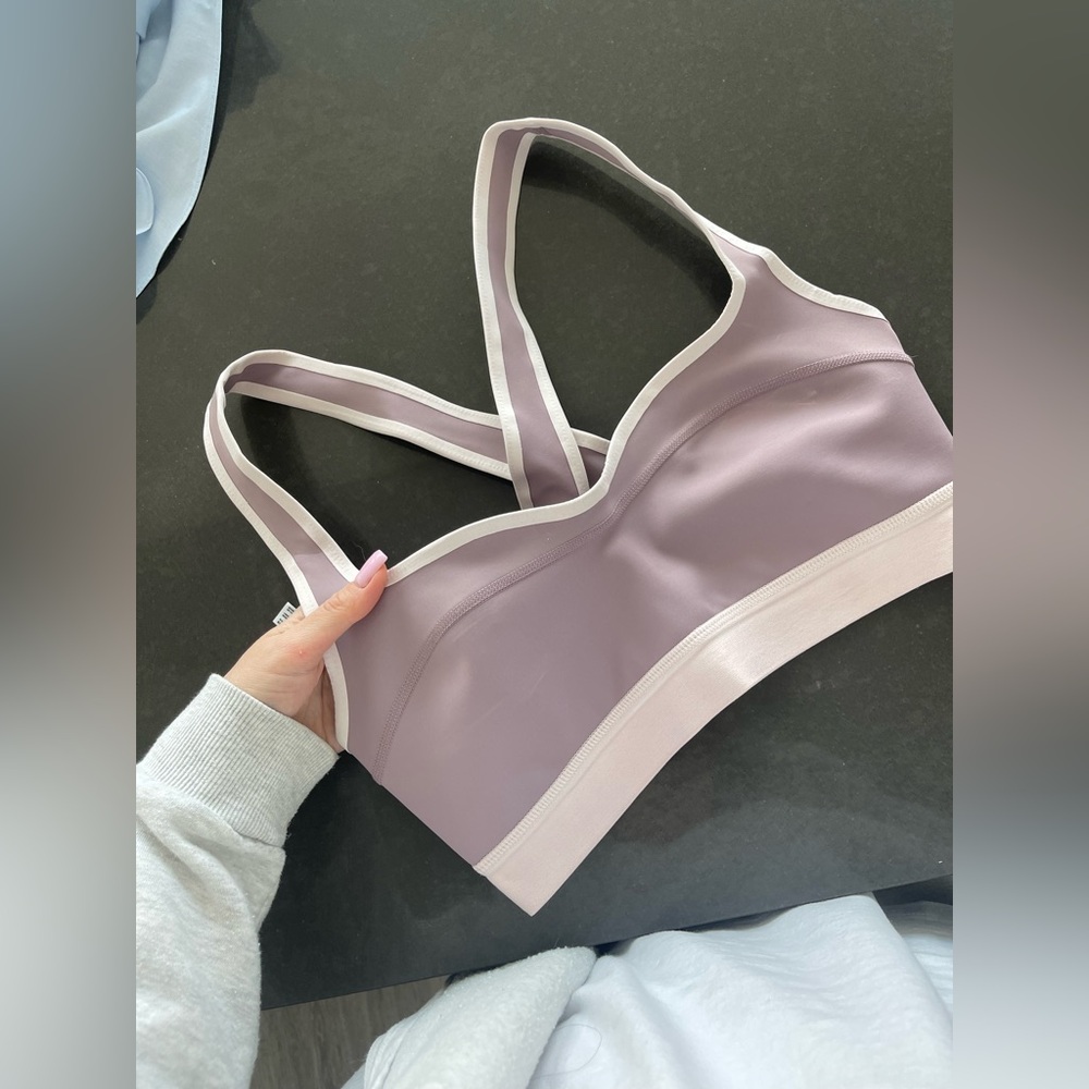 FP Movement by Free People Lavender and Pale Pink Sports Bralette Crop Top